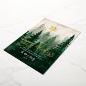 Forest Landscape Scene Prettige feestdagen Folie Uitnodiging (Gedraaid)