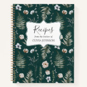 Forest Leaves Floral Botanical Recept Kookboek Notitieboek (Voorkant)