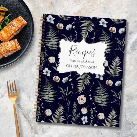 Forest Leaves Floral Botanical Recept Kookboek Notitieboek