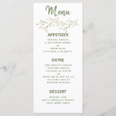 Forest Leaves Greenery Wedding Menu (Achterkant)