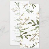 Forest Leaves Greenery Wedding Menu (Voorkant / Achterkant)