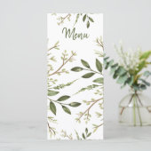 Forest Leaves Greenery Wedding Menu (Staand voorkant)