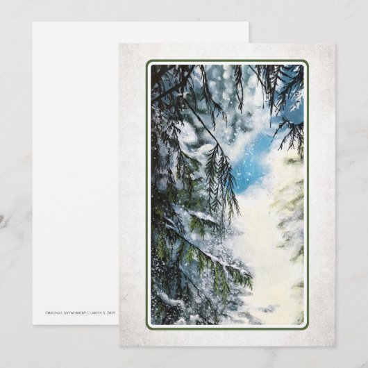 Forest Light Christmas-Kaart (leeg bericht) Feestdagenkaart (Voorkant / Achterkant)