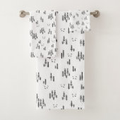 Forest Line Art-patroon Bad Handdoek (Insitu)