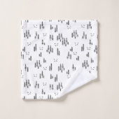 Forest Line Art-patroon Bad Handdoek (Wasdoekje)