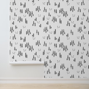 Forest Line Art-patroon Behang
