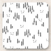 Forest Line Art-patroon Bier Onderzetter (Voorkant)