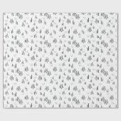 Forest Line Art-patroon Cadeaupapier (Vlak)