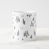 Forest Line Art-patroon Grote Koffiekop (Voorkant)