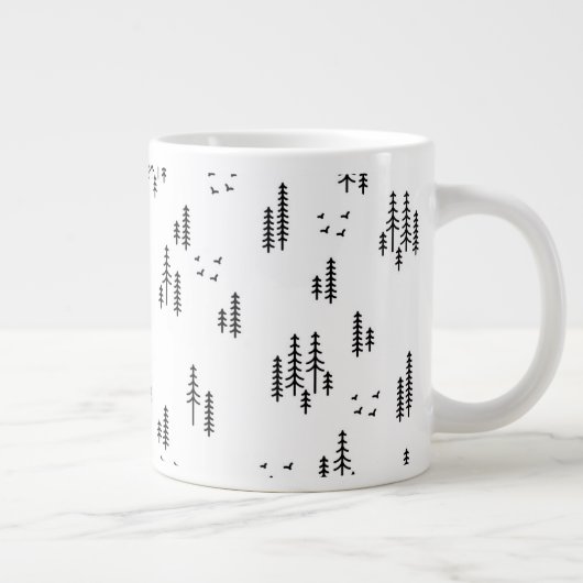 Forest Line Art-patroon Grote Koffiekop (Rechts)