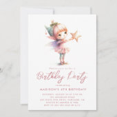 Forest Little Fairy Roze Verjaardagsfeest Kaart (Voorkant)