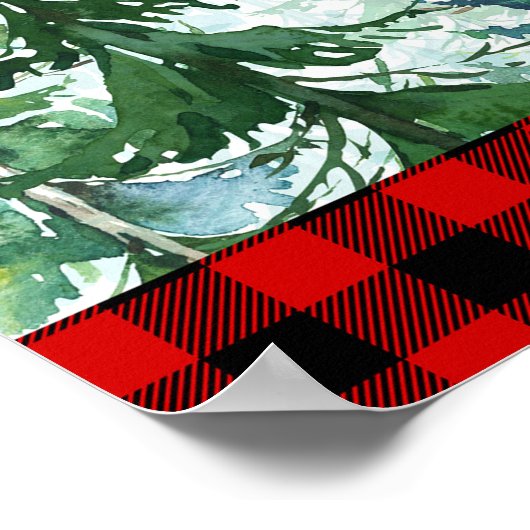 Forest Lumberjack Baby shower Welkomstteken Poster (Hoek)