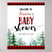 Forest Lumberjack Baby shower Welkomstteken Poster (Voorkant)
