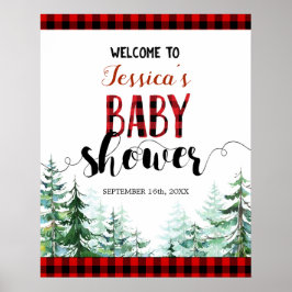 Forest Lumberjack Baby shower Welkomstteken Poster