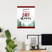 Forest Lumberjack Baby shower Welkomstteken Poster (Thuiskantoor)