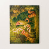 Forest mage speaking to animals in oil legpuzzel (Verticaal)