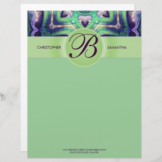 Forest Magic Love Seeds Monogram Letterhead Briefhoofd (Voorkant / Achterkant)
