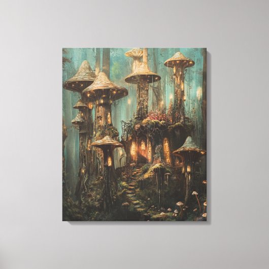 Forest Magic Mushroom Canvas Afdruk (Voorkant)
