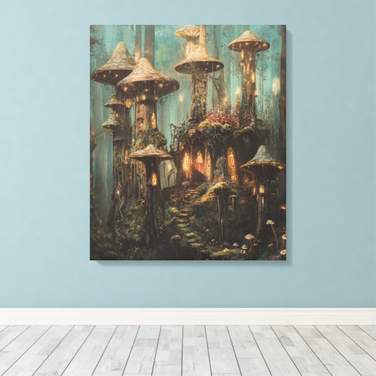 Forest Magic Mushroom Canvas Afdruk (Insitu (Houten vloer))
