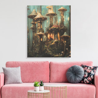 Forest Magic Mushroom Canvas Afdruk