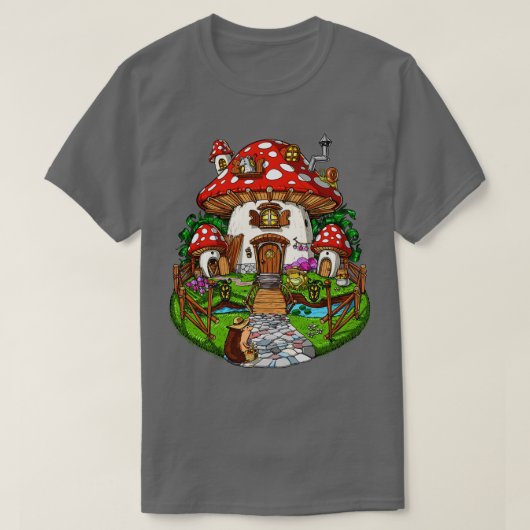 Forest Magic Mushroom House T-shirt (Design voorkant)