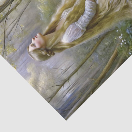 Forest Maiden Long Hair Decoupage Tissuepapier (Detail)