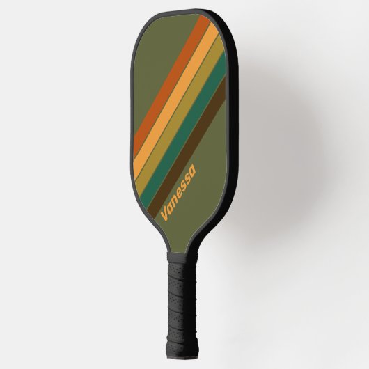 Forest Marsh Gestreept met Naam Pickleball Paddle (Links)