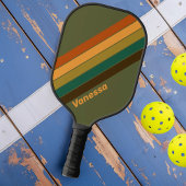 Forest Marsh Gestreept met Naam Pickleball Paddle