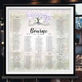 Forest Mason Jar Lavender Heart Leaf Tree Wedding Poster