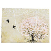 Forest Mason Jar Pink Heart Leaf Firefly Groot Cadeauzakje (Achterkant)