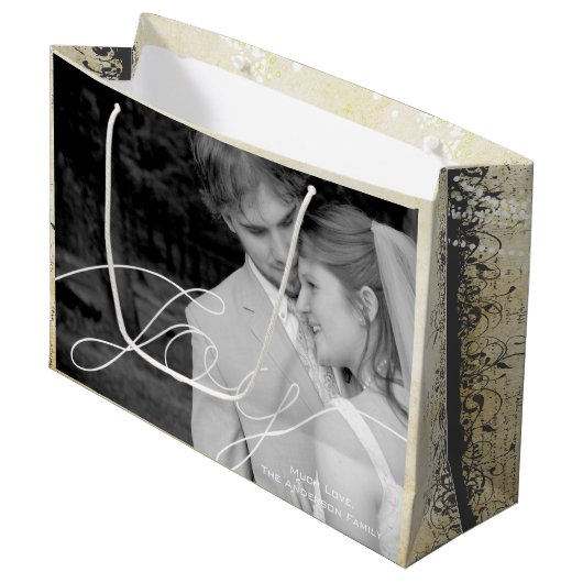 Forest Mason Jar Pink Heart Leaf Firefly Groot Cadeauzakje (Voorkant Gekanteld)