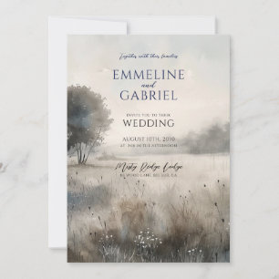 Forest Meadow Wedding Invitation Kaart