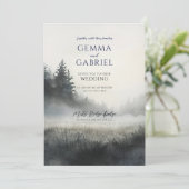 Forest Meadow Wedding Invitation Kaart (Staand voorkant)