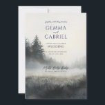 Forest Meadow Wedding Invitation Kaart<br><div class="desc">Verras uw gasten met een prachtige natuur geïnspireerde huwelijksuitnodiging, met een zacht waterverf mistige bosweide in subtiele tinten blauwgrijs, in een zacht etherische stijl. Elegante decoratieve typografie wordt gecombineerd met een modern delicaat schrift. Voeg je trouwfoto toe aan de achterkant van de uitnodiging of verwijder gewoon deze voorbeeldplaatsaanduiding en laat...</div>