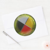 Forest Medicine Wheel Large Round Sticker (Envelop)