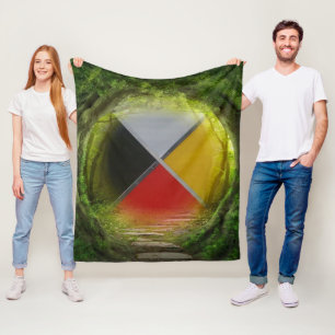 Forest Medicine Wheel Medium Fleece Blanket Deken