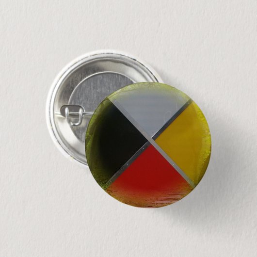 Forest Medicine Wheel Small Round Button (Voorkant /achterkant)