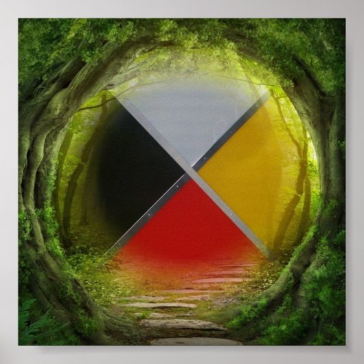 Forest Medicine Wheel Square Value Poster (Voorkant)