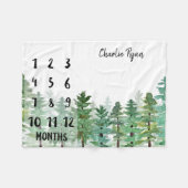Forest Milestone Growth Blanket Fleece Deken (Voorkant (Horizontaal))