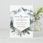 Forest Minimal Mountain Wedding Save The Date (Staand voorkant)