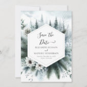 Forest Minimalist Mountain Wedding Save The Date (Voorkant)