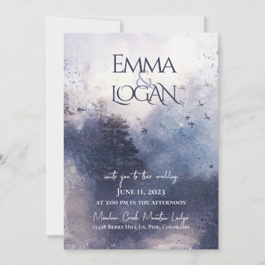 Forest Mist Invitation Kaart (Voorkant)