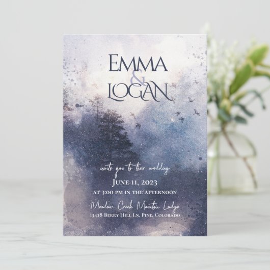 Forest Mist Invitation Kaart (Staand voorkant)