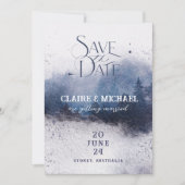 Forest Mist Save the Date, Fantasy Wedding Invitat Kaart (Voorkant)