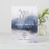 Forest Mist Save the Date, Fantasy Wedding Invitat Kaart (Staand voorkant)