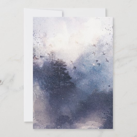 Forest Mist Save the Date, Fantasy Wedding Invitat Kaart (Achterkant)