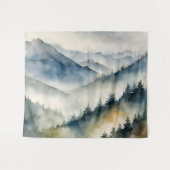 Forest Mist Waterverf Schilderen Wandkleed (Voorkant (horizontaal))