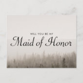 Forest Misty Landschap Maid of Honor Voorstel Uitnodiging Briefkaart (Voorkant)
