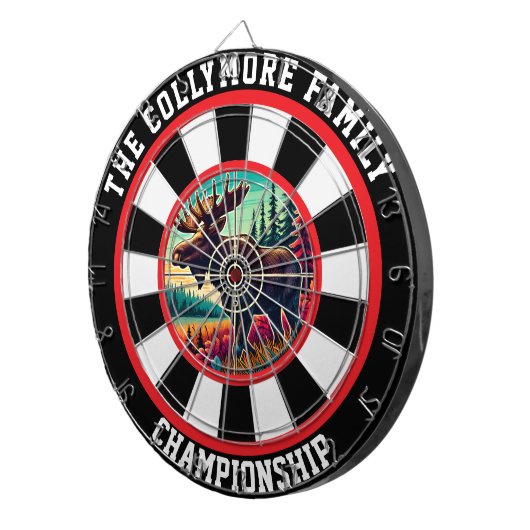 Forest Moose in Crosshairs Design Dartbord (Voorkant Rechts)