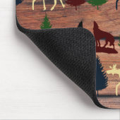 Forest Moose Wolf Wilderness Mountain Cabin Rustic Muismat (Hoek)